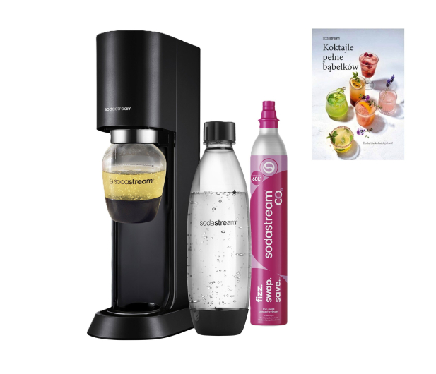 SodaStream Zestaw saturator Mix Czarny + książka z przepisami - 1589972 - zdjęcie